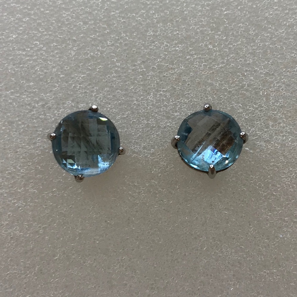 Blue topaz studs